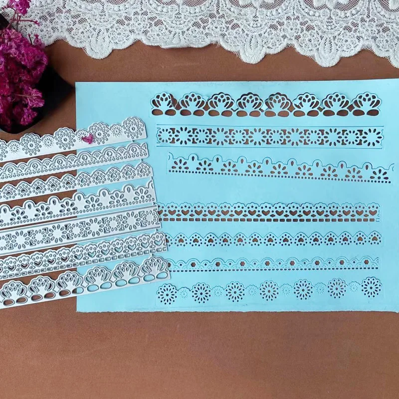 Цена Металлические пресс-формы 7 шт. кружевная Цветочная рамка «сделай сам» Скрапбукинг Фотоальбом декоративное тиснение бумажные открытки рем...