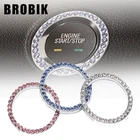 Автомобильная кнопка запуска с одним ключом декоративное кольцо с искусственными бриллиантами Стразы пусковая кнопка круглые аксессуары для интерьера