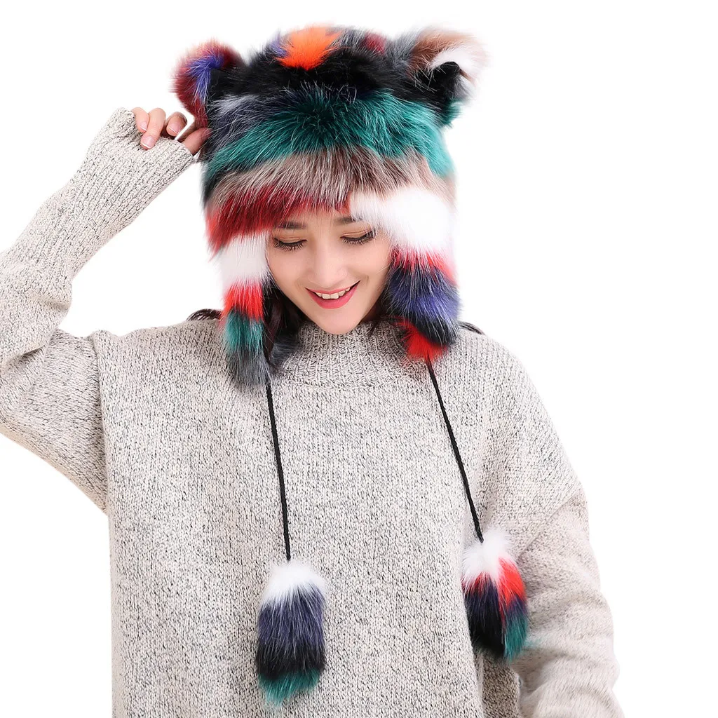 SAGACE новинка женская зимняя плюшевая супер толстая Милая мультяшная шапка защита