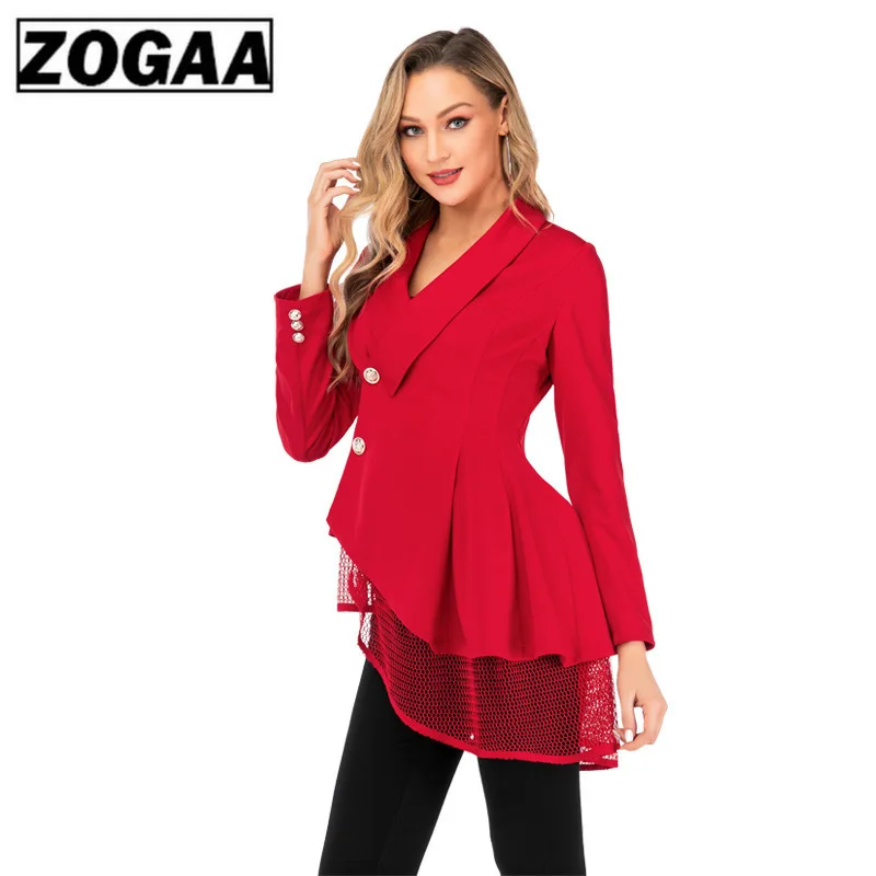 Осенне весенний женский однобортный Тренч Красный Модный сетчатый подол