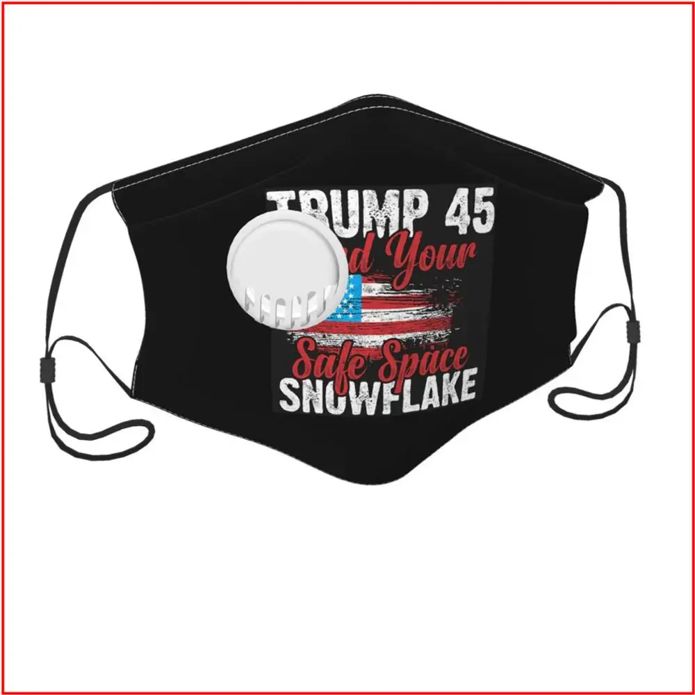

TRUMP 45 FIND YOUR SAFE SPACE SNOWFLAKE Kids Men Women face mask Facemasks Reusable Washable Black Face Shield Masks Skin Care