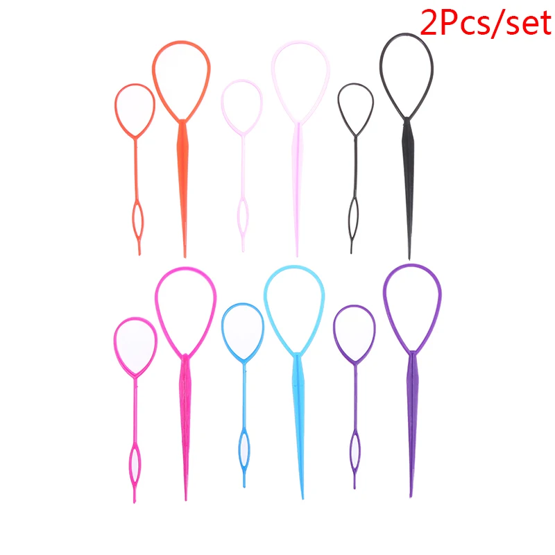 

2pc Hot Sale Ponytail Creator Plastic Loop Styling Tools Pony Topsy Tail Clip Hair Braid Maker Styling Tool Ball Head Hair Maker