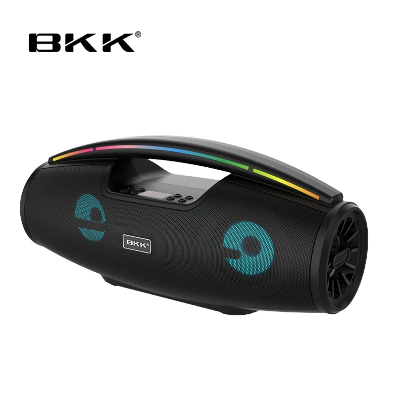 저렴한 BKK 휴대용 가라오케 블루투스 스피커 TWS 야외 카드 스피커 홈 시어터 서브 우퍼 라디오, 마이크 지원 TF 플레이어