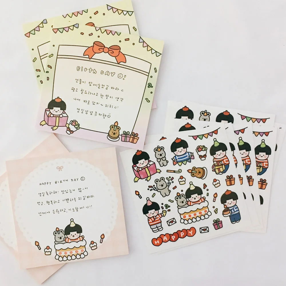 Мультяшные наклейки из ПВХ на день рождения Ins с уплотнением высококачественные