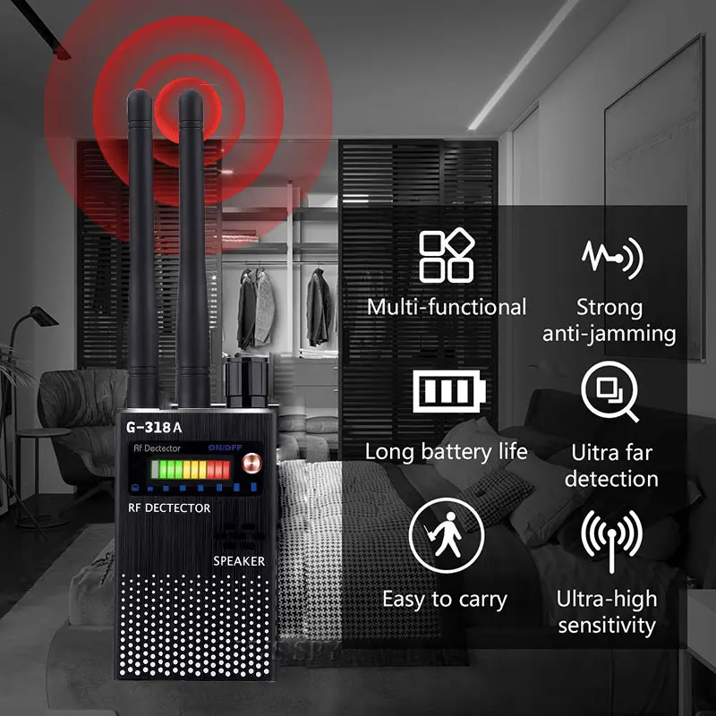 2 4G Wifi Радиочастотный детектор сигнала антиcandid камера шпионская Скрытая Аудио