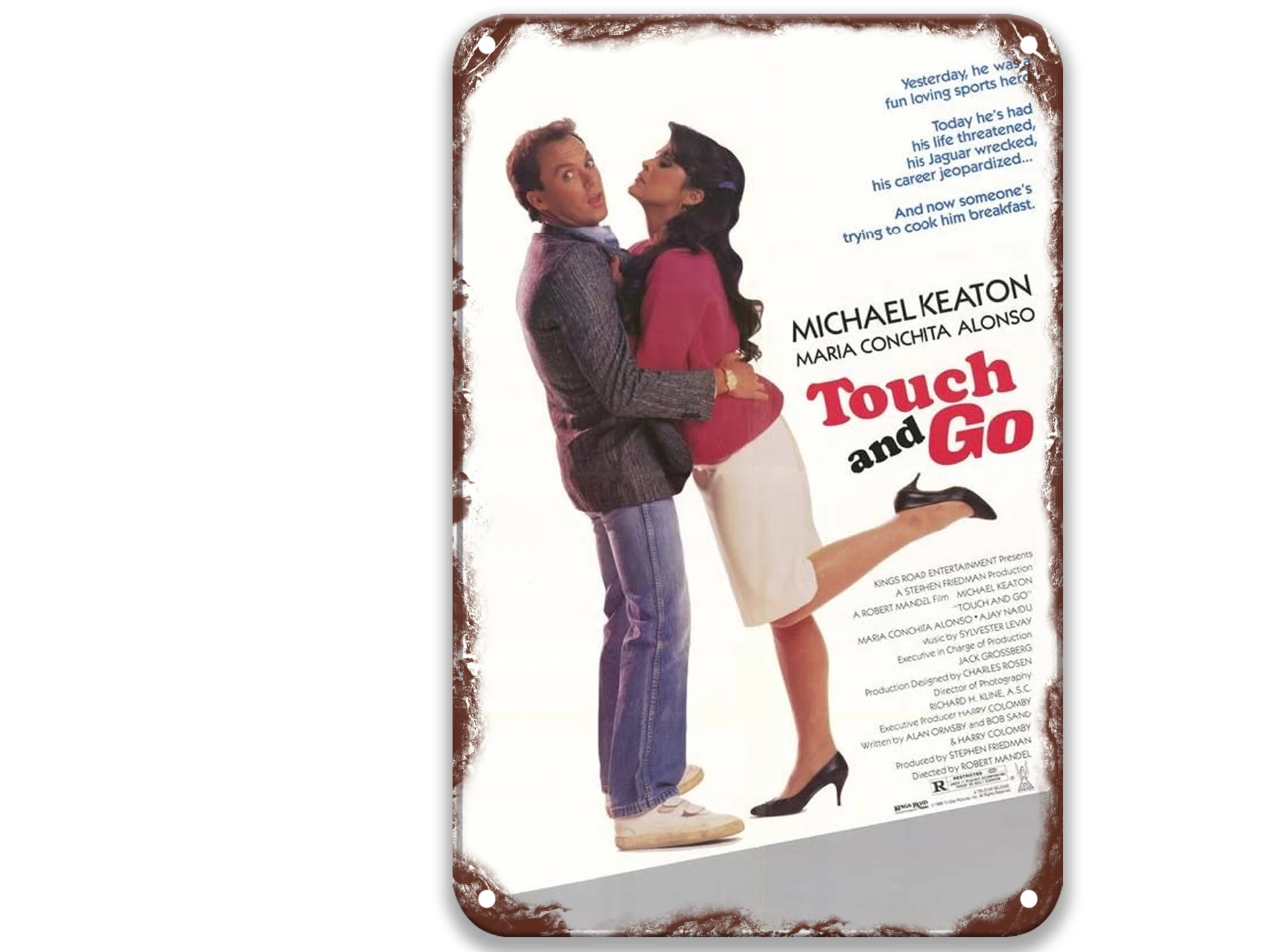 

Touch and Go (1986) Retro Metal Tin Signs Movies Letra T Decoracao De Metal for Horror Decor 8x12 Inches