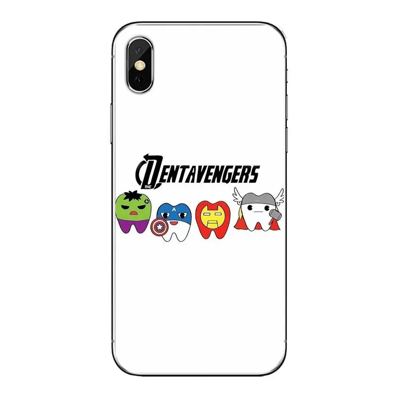 Чехол для телефона милый мультфильм стоматологический зубной коронованный зуб