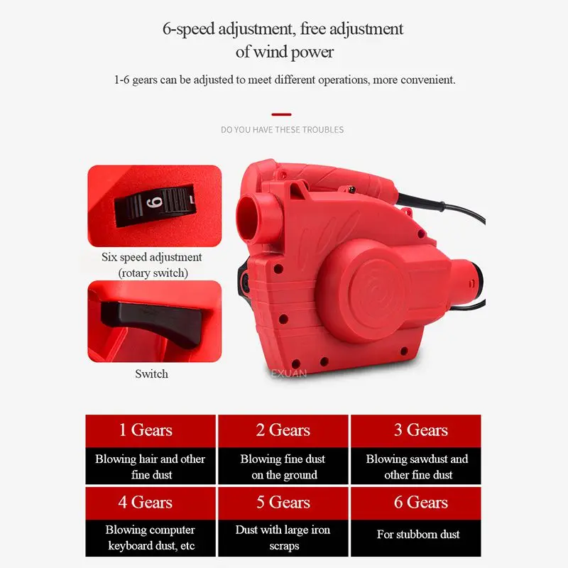 

220V Industrial Dust Collector Blowing and Suction Dual Purpose Cleaning Tool High Power Vacuum Blower Wall Mill Universal Fan