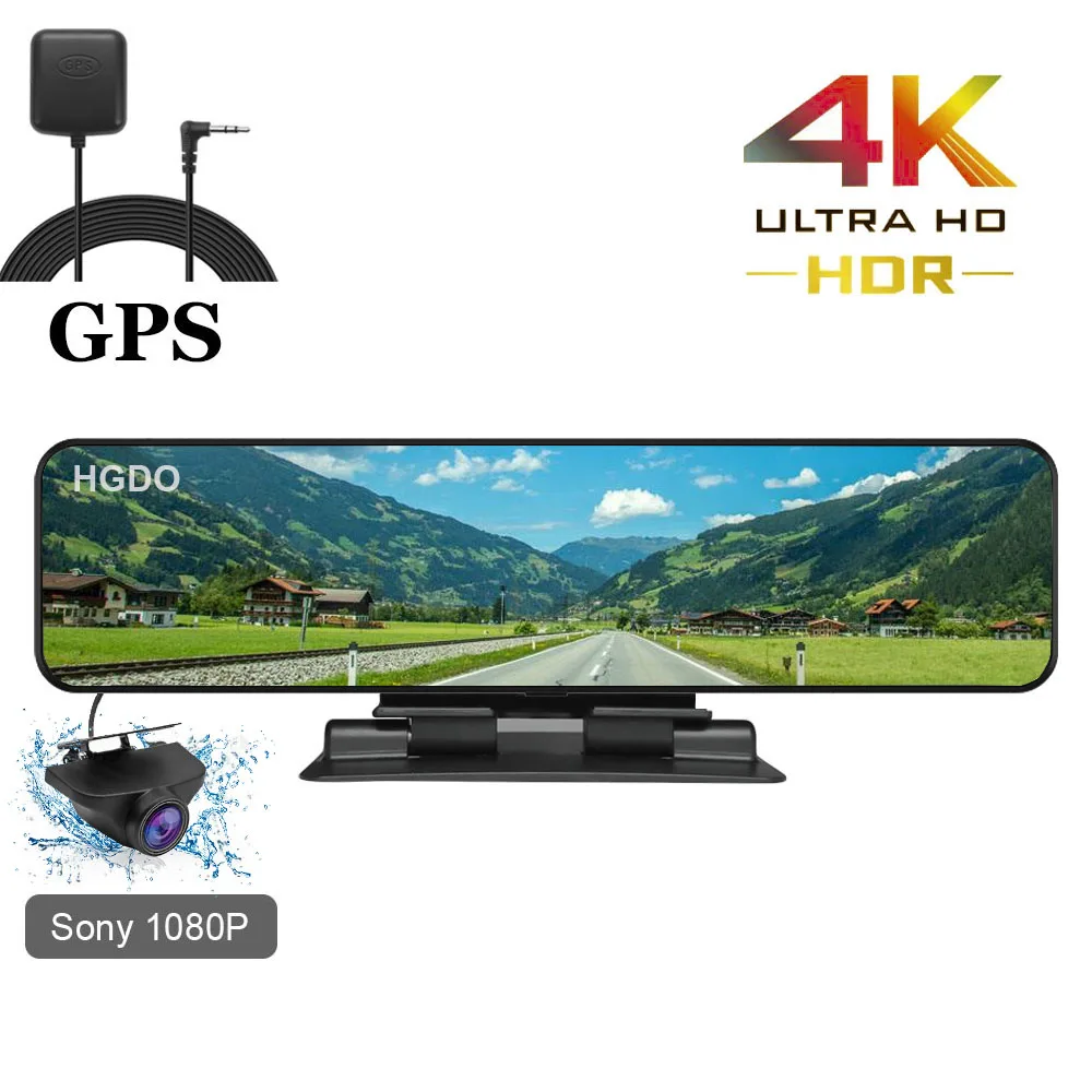 HGDO 12 'ƊK 3840 × 2160 Автомобильный видеорегистратор GPS трек видео регистратор Sony