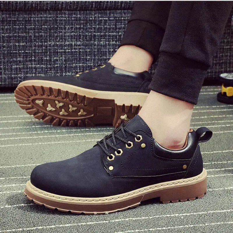 Men Casual Leather Shoe Martins Shoes Work Safety Winter Waterproof Ankle Botas A56-20 | Обувь