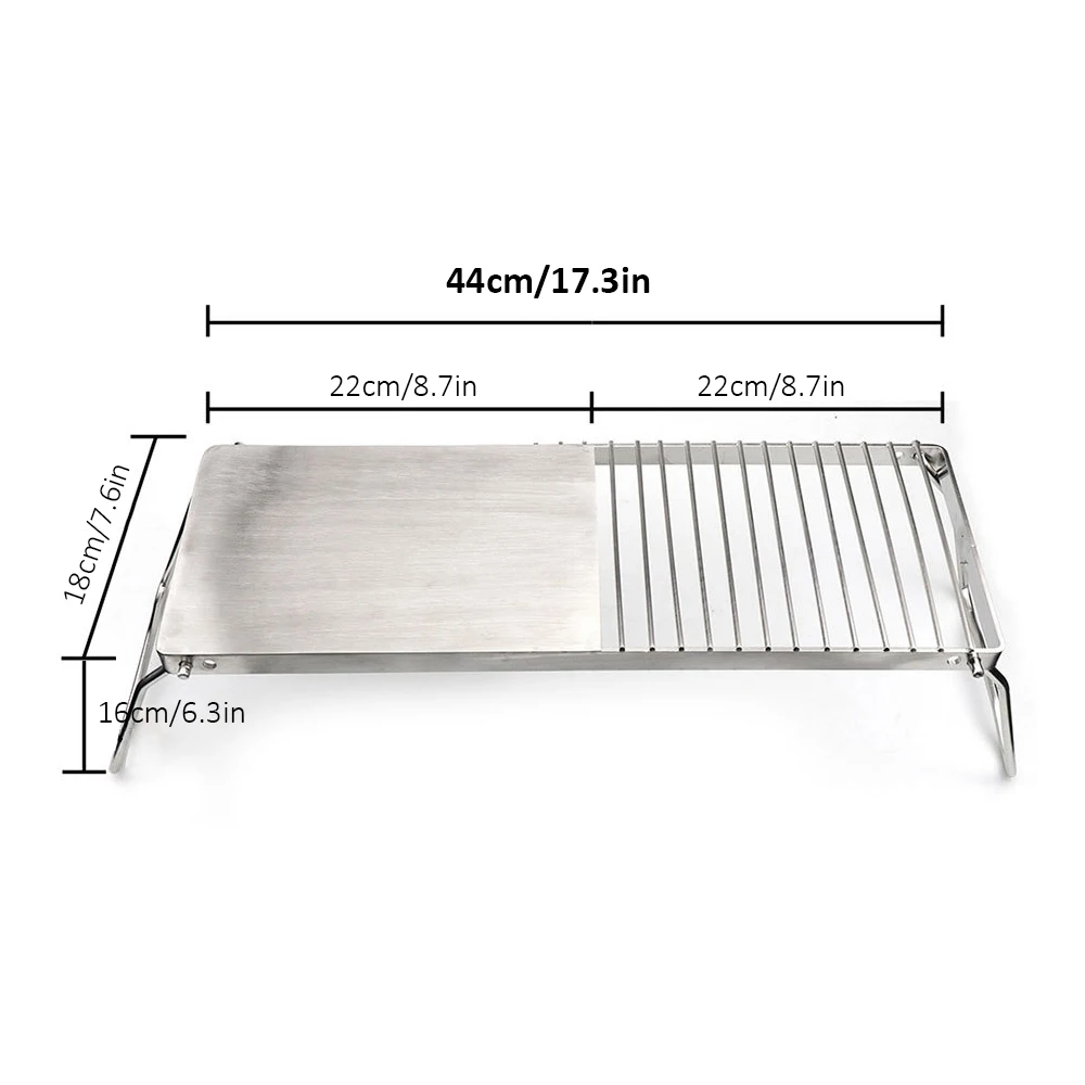 2 in 1 Outdoor Folding Stove Stand Barbecue Grill Camping Table Pot Holder BBQ Net Firewood Bracket For Hiking Picnic Party | Спорт и