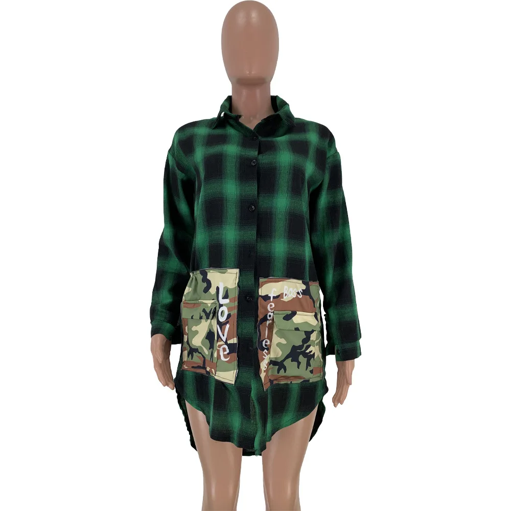 Adogirl 2020 весенние повседневные женские рубашки с клетчатым принтом длинным