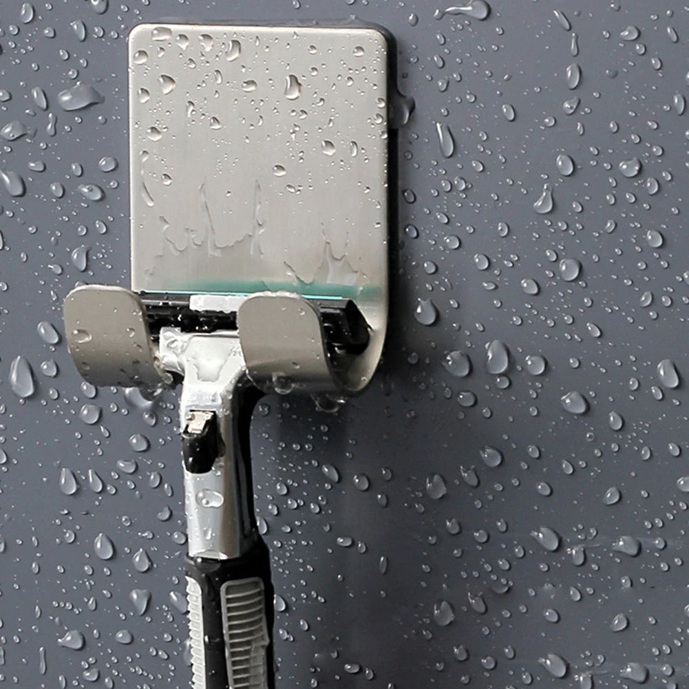 

Stainless Steel Razor Holder Rustproof Hook Kitchen Bathroom Wall Adhesive Storage Hook Charger Hook Hardware Key buckle Hook