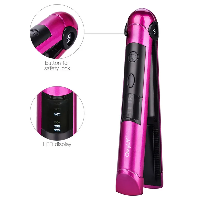 Портативный беспроводной выпрямитель для волос плойка мини USB Перезаряжаемый