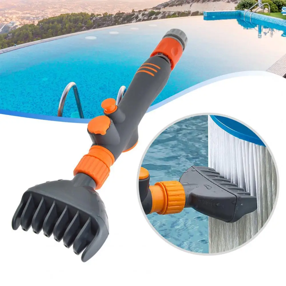 

Handheld Pool Filter Cleaner 6 Holes Anti-Leak Ergonomics Pool Filter Element Cleaning Brush for Hot Tub Spa Pond Pool Filter C