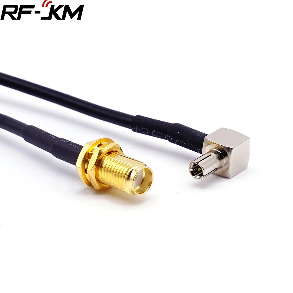 

Коннектор под прямым углом SMA мама-TS9 штекер RG174 ОТРЕЗОК кабеля 15 см 6 дюймов