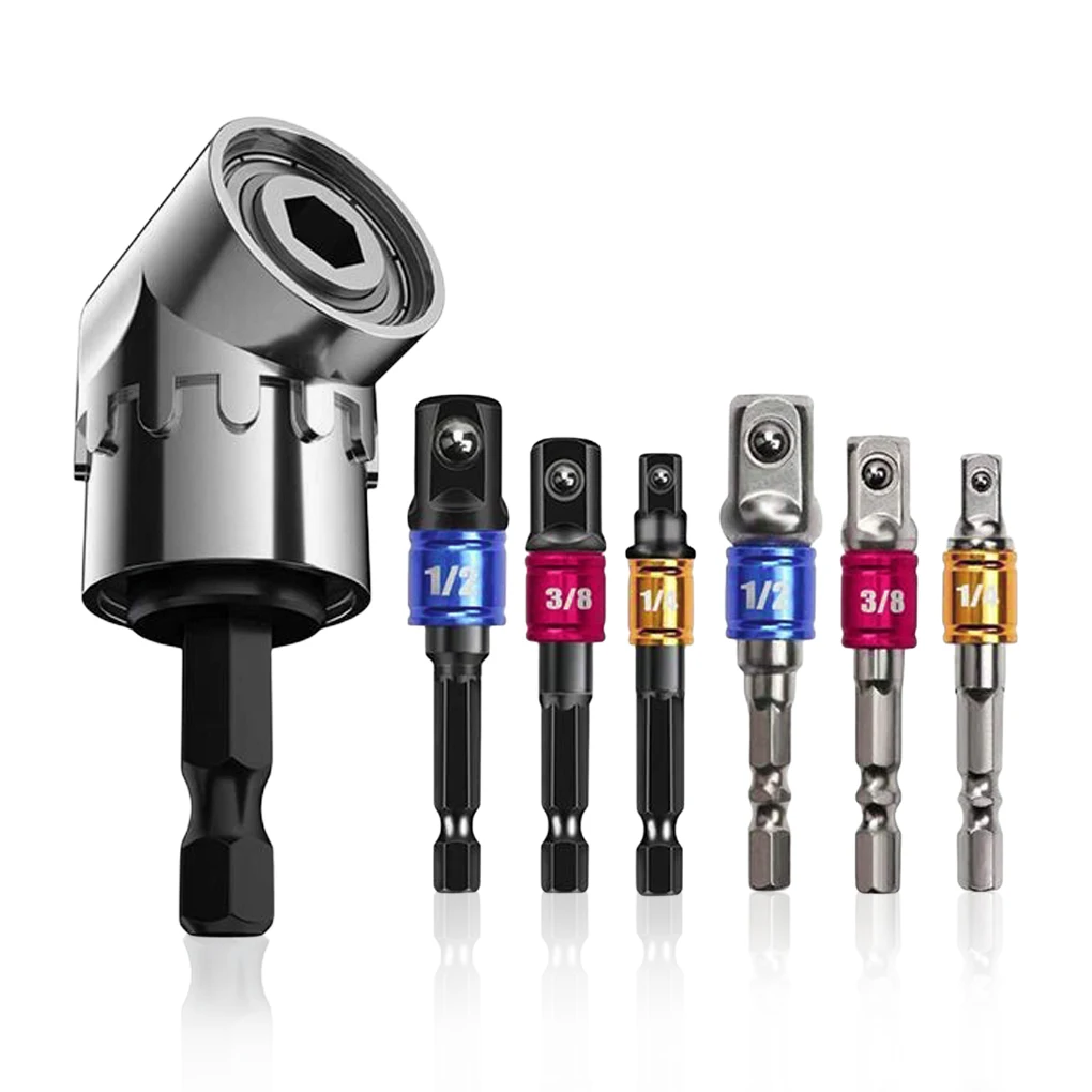 

Hexagon to Square Drill Socket Adapters Kit Impact Driver Pneumatic Screwdriver Manual Spanner Extension Bar Set Hand Tool
