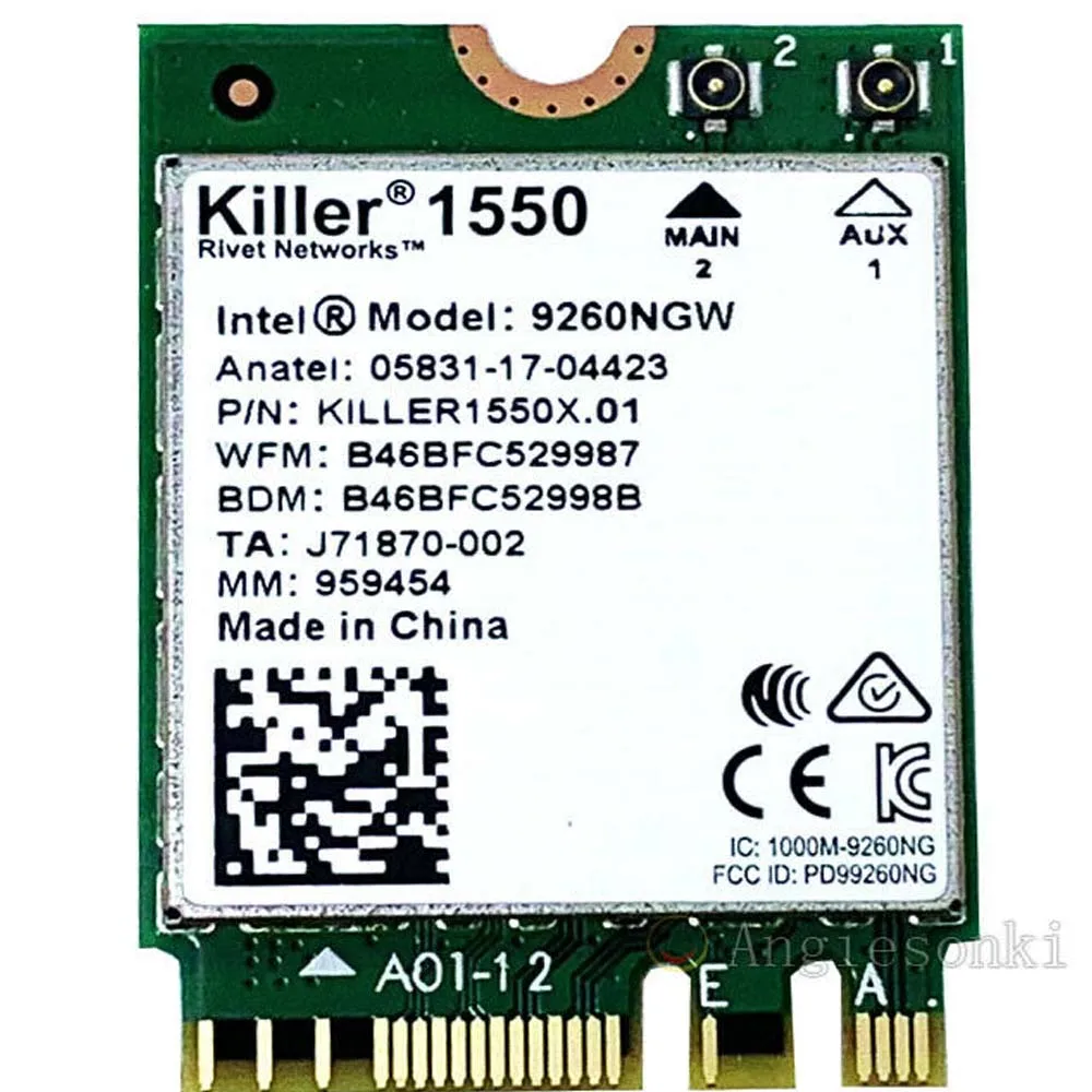 Беспроводная карта для Killer wireless AC 1550 killer1550 28V8D беспроводная Bluetooth 5 0 WLAN m.2