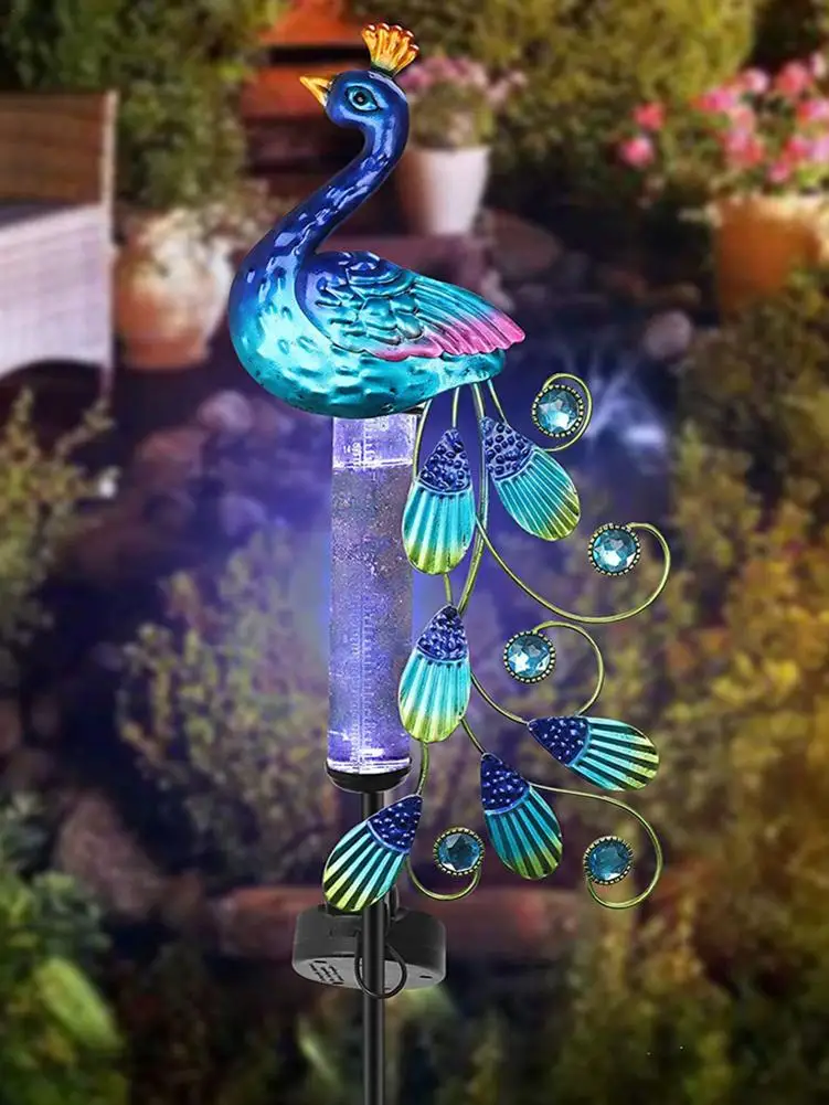 

Солнечный садовый светодиодный светильник на солнечной батарее дождемер Водонепроницаемый указатель для сада вставлен Кола светильник ор...