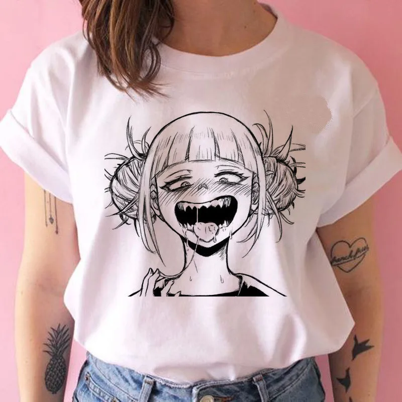

Senpai Himiko Toga Waifu Anime Women Streetwear Short sleeve O neck T shirt Harajuku Kawaii 90s Tshirt Female
