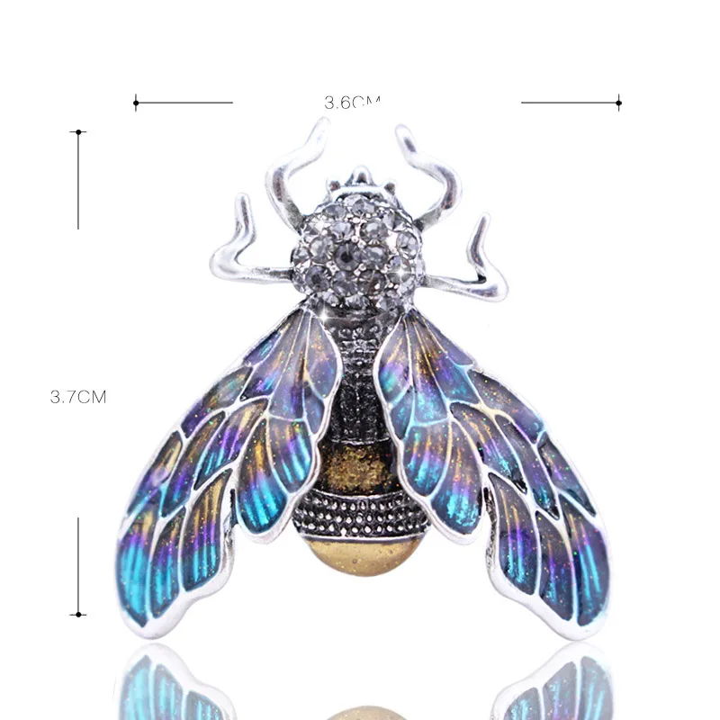 Женская Брошь из металлического сплава Blucome зеленая и фиолетовая эмалированная