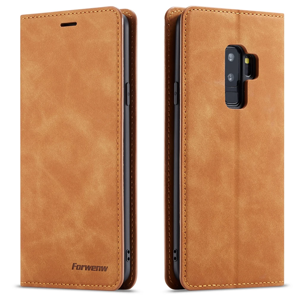 LAPOPNUT Матовый кожаный чехол кошелек для Samsung Galaxy S9 Plus S10 5G S10E Note 9 мужской флип