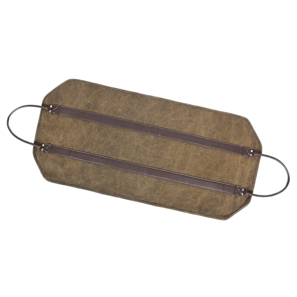 

Heavy Duty Wax Canvas Log Carrier Tote Large Fire Wood Bag Firewood Holder