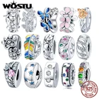 Бусины-шармы из серебра 925 пробы с цирконами для браслетов