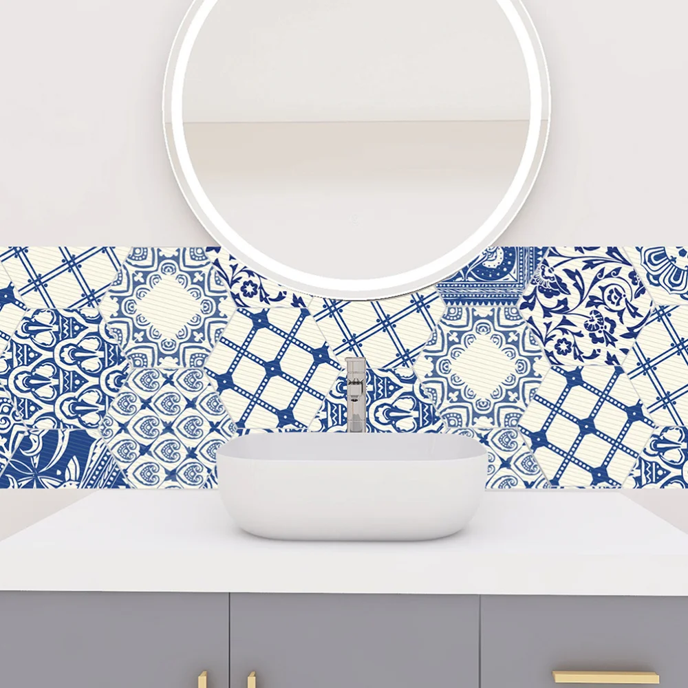 10 шт. Ванная комната нескользящий Для пола Стикеры шестиугольная плитка вставка