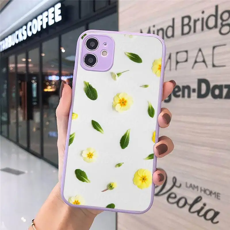 

wild flower color rose daisy Phone Case Matte transparent For Purple iPhone 12 Mini 11 Pro XR XS Max 7 8 Plus X Back Cover