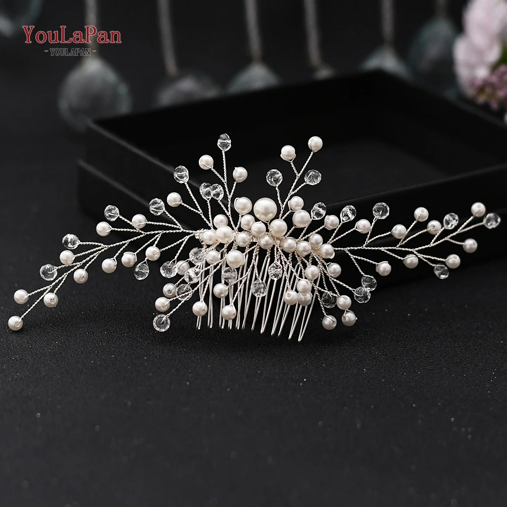 Свадебный гребень для волос TOPQUEEN свадебные клипсы со стразами аксессуары