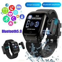 2 in 1 smart watch tws earbuds wireless bluetooth headphone earphone wristband inteligente full screen touch for sport fitness
