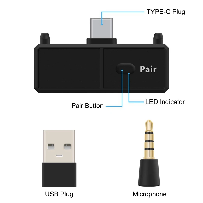 Bluetooth 5 0 o передатчик адаптер USB Type C беспроводной с низкой задержкой для Nintendo Switch PS4
