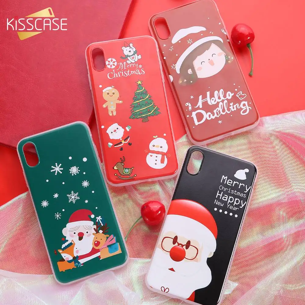 Рождественские чехлы для телефонов KISSCASE iPhone 11 Pro XR XS MAX X 7 8 чехол 6s 6 Plus 2020