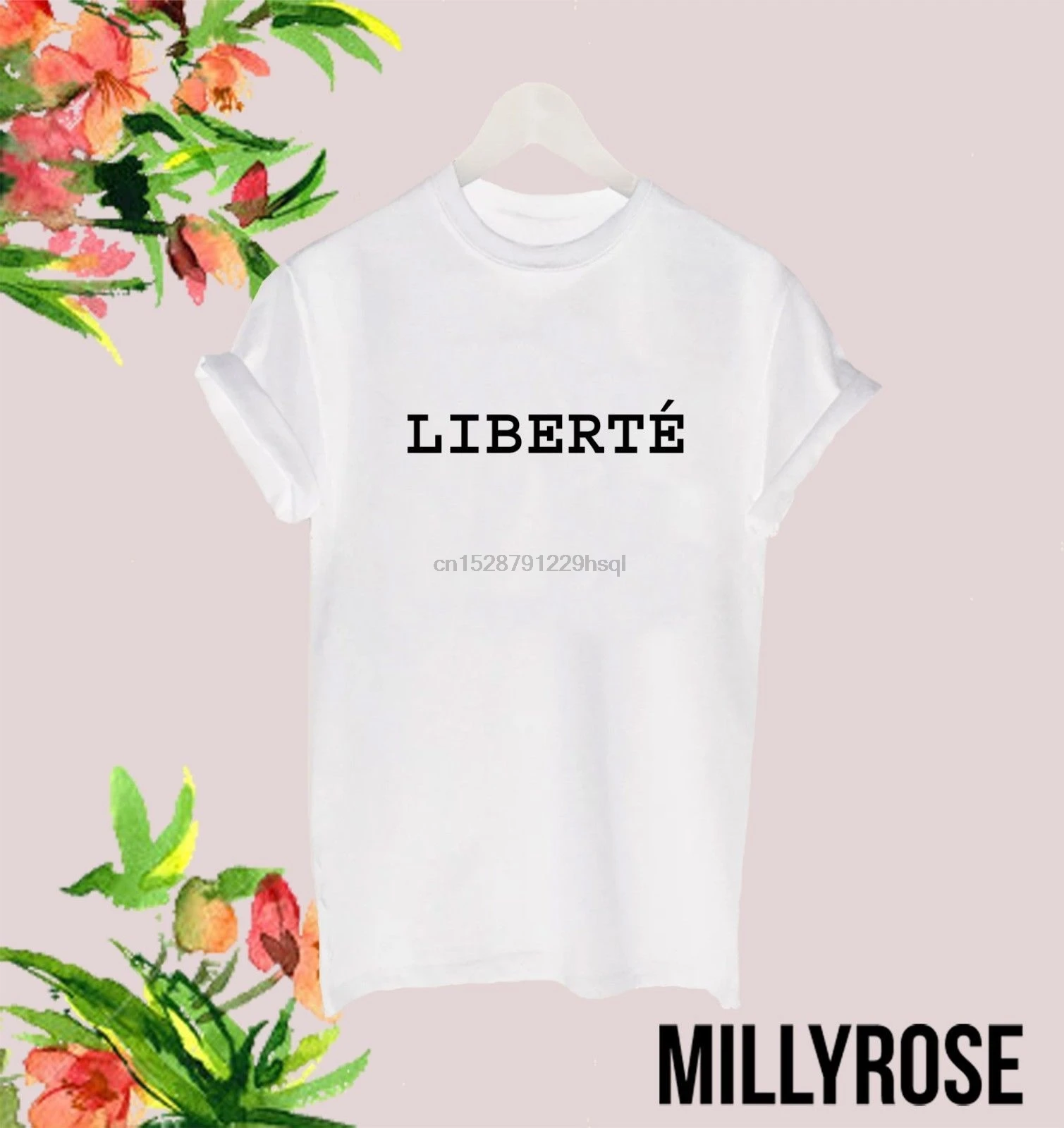 Футболка LIBERTE с надписью FRENCH FREEDOM для женщин подарок знаменитости |