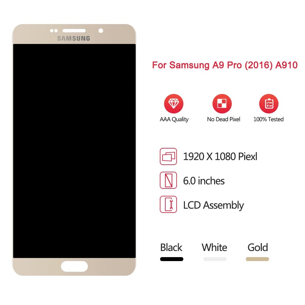 Супер AMOLED для 6," samsung Galaxy A9 Pro ЖК-экран+ сенсорная панель дигитайзер Замена для A910