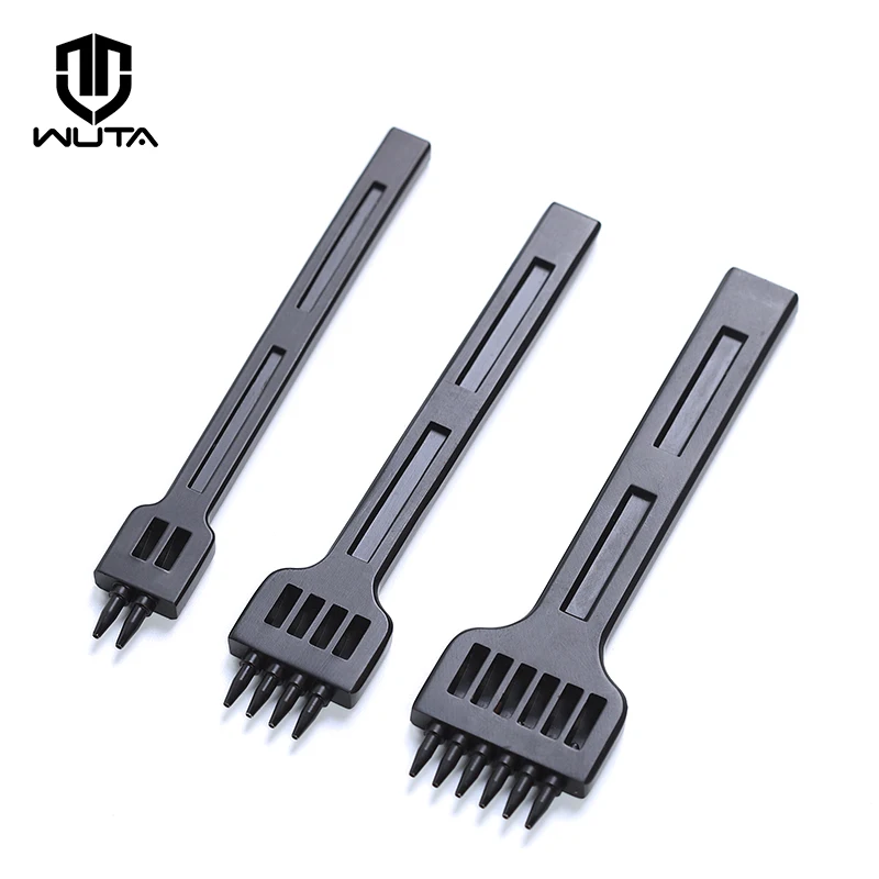 

WUTA Leather Round Hole Row Punch Black Porous Punching Tool Hand Sewing Hole Leathe Craft Tool 4/5/6mm Spacing 1mm Dia