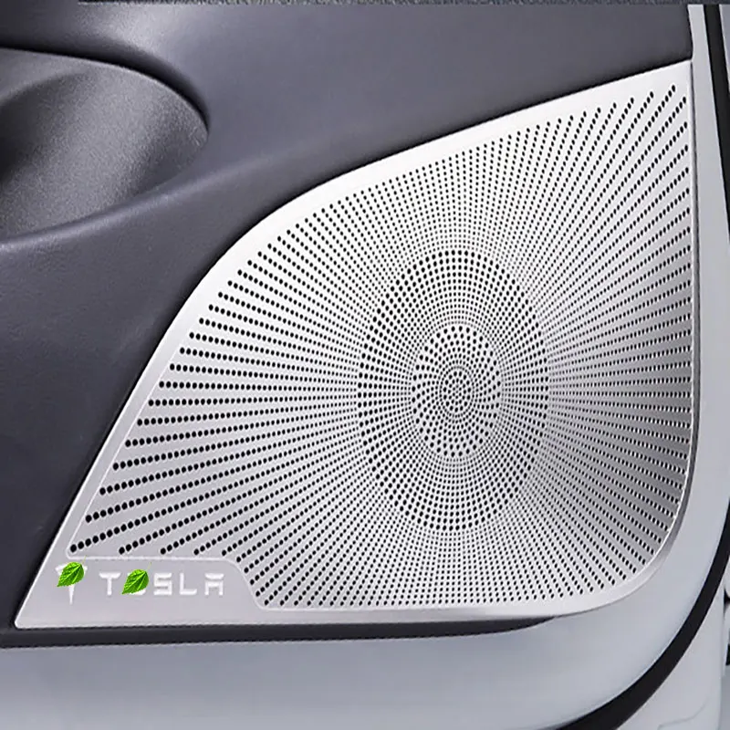 Для Tesla Model 3 18 20 Нержавеющая сталь Серебристая задняя + передняя дверь крышка