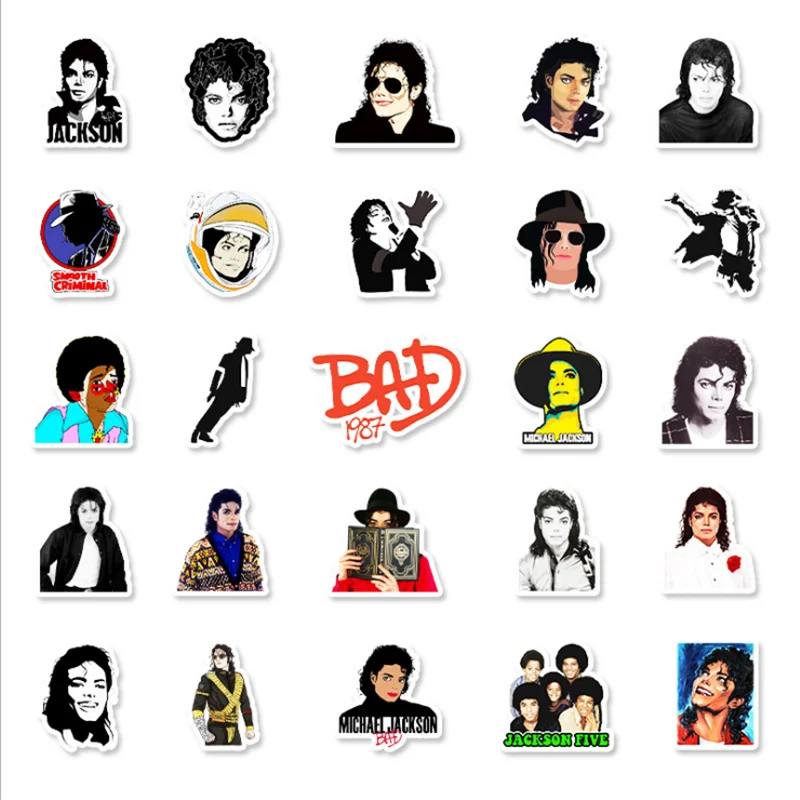10/30/50 Uds., superestrella Global, cantante y Rey del baile, pegatina de Michael Jackson, Graffiti, Scooter, port&aacute;til, juguetes decorativos al por mayor-4
