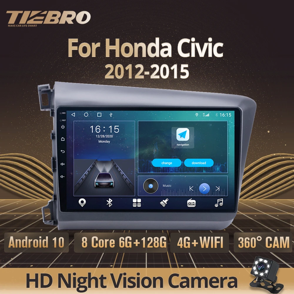 

Автомагнитола 2DIN Android 10 для Honda Civic 2012-2015, автомобильный мультимедийный плеер с GPS-навигацией, автомобильный радиоприемник, автомобильный DVD ...