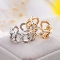 hip hop metal chain ring simple hollow opening texture index finger ring punk style hipster ring street fashion accessories