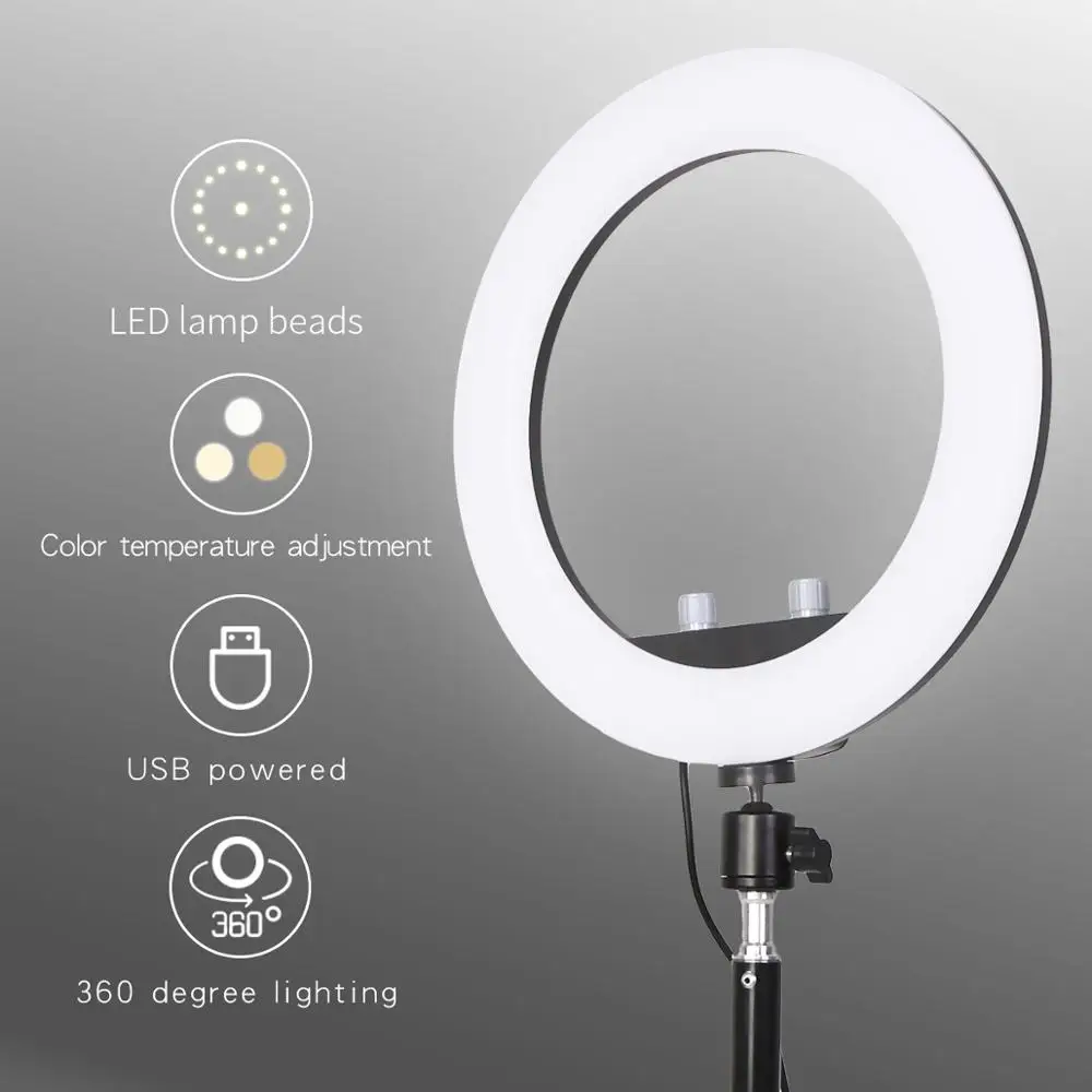 GSKAIWEN 10 дюймов светодиодный светильник для студийной съемки селфи с регулируемой