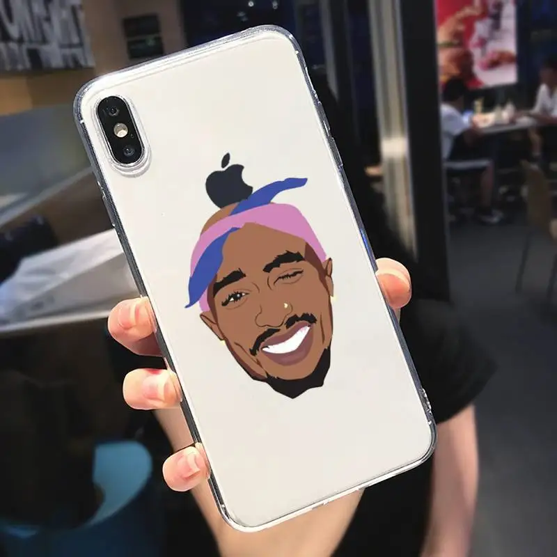 

American Rapper 2pac Phone Case Transparent soft For iphone 5 5s 5c se 6 6s 7 8 11 12 plus mini x xs xr pro max