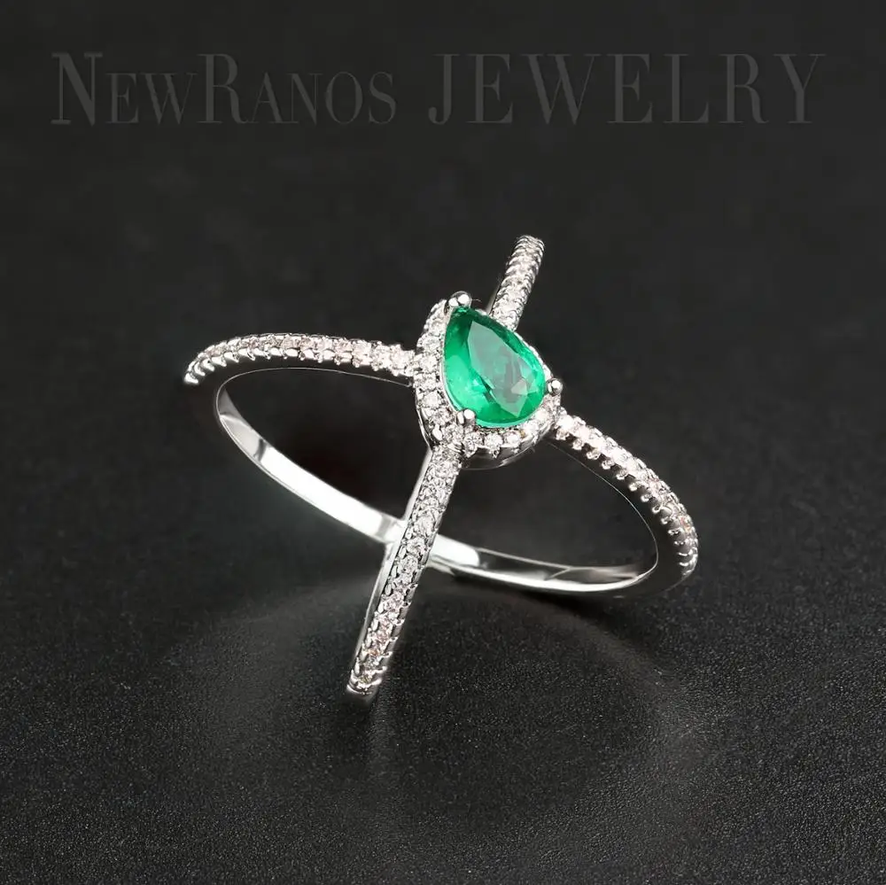 Кольцо в форме Креста X Newranos из натурального сплава камня кольцо фианита с