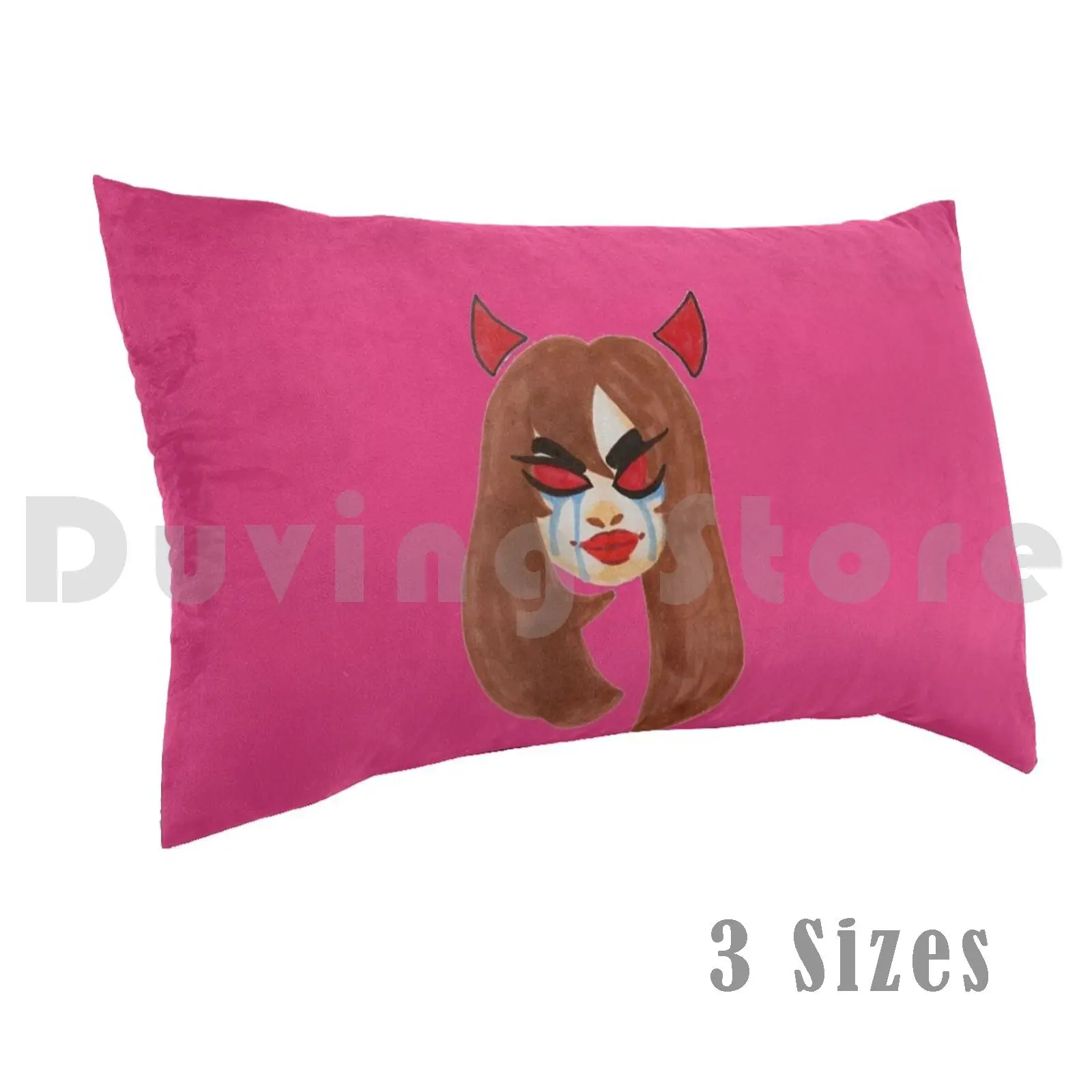Heartbreak Devil Design Pillow Case Printed 50x75 Heartbreak Devil Angel Sad Aesthetic Marker Art Ohuhu