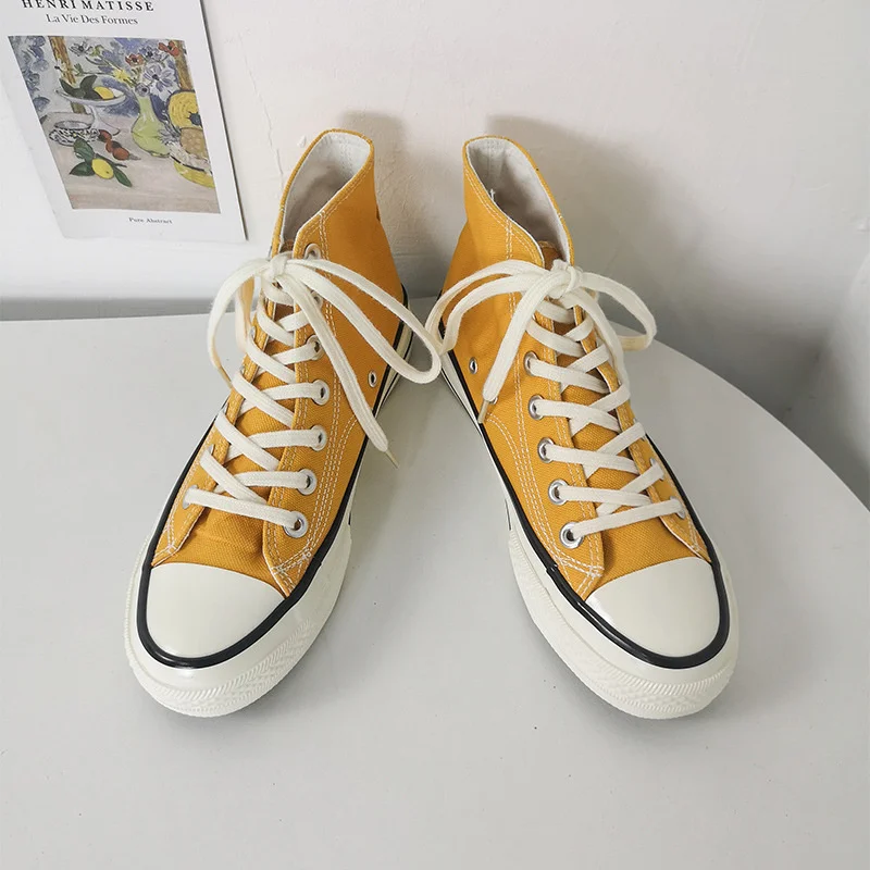 

Unisex Canvas Shoes 35-44 Basic Classic Style Gumshoes Boys Girls Casual Shoes Women Men Sneakers All Match Solid Color Lovers