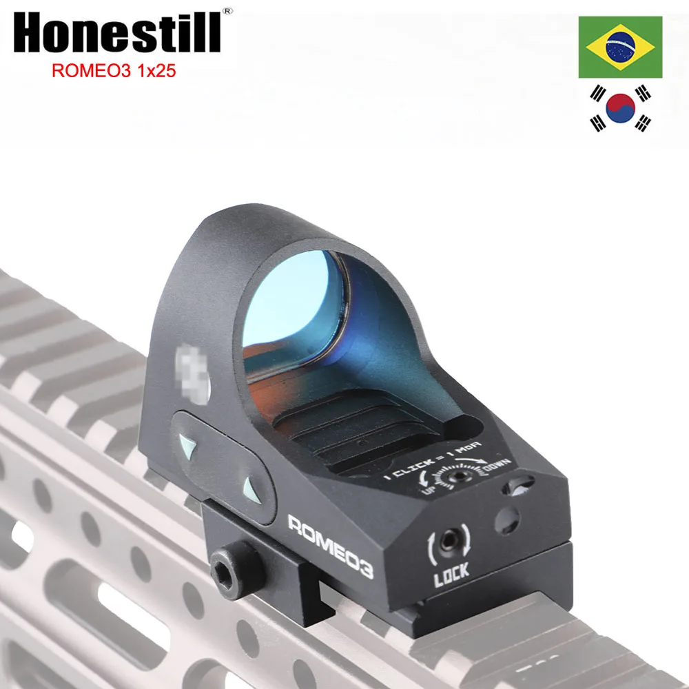 ROMEO3 1x25 Mini Reflex Red Dot Sight 3 MOA Dot Reticle Scope Sight With 20mm Rail Picatinny QD Mount for Rifles Carbines