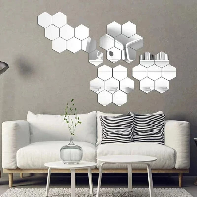 

1mm thicken Small Mirror Tiles Mosaic Wall Stickers Self Adhesive Bedroom Art Decal Home--can be used as mirror