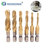 6 шт M3 M4 M5 M6 M8 M10 шестигранный хвостовик с титановым покрытием винт из быстрорежущей стали резьба метрические составной кран сверла набор ручных инструментов для сверления металла