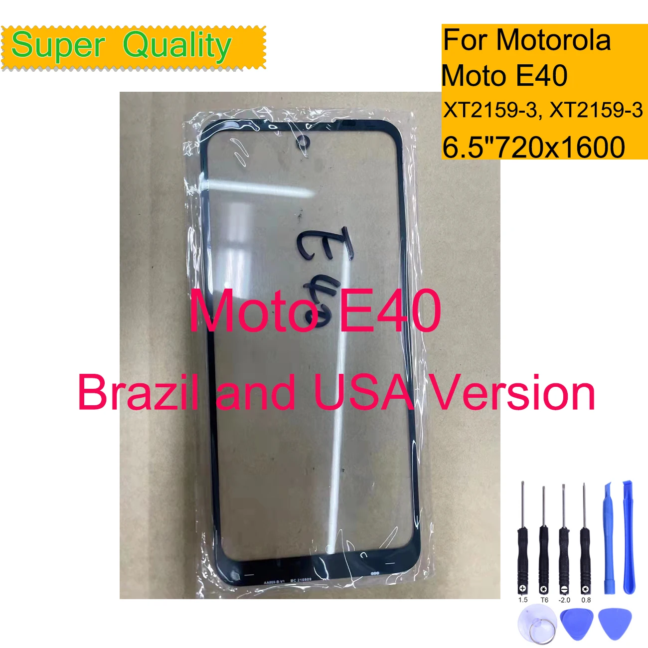 

For Motorola Moto E40 Touch Screen Front Outer Glass Panel Lens For Moto E40 XT2159-3 XT2159-4 LCD Front Glass Replacement